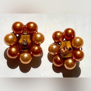 Vintage Japanese Pear Cluster Earrings